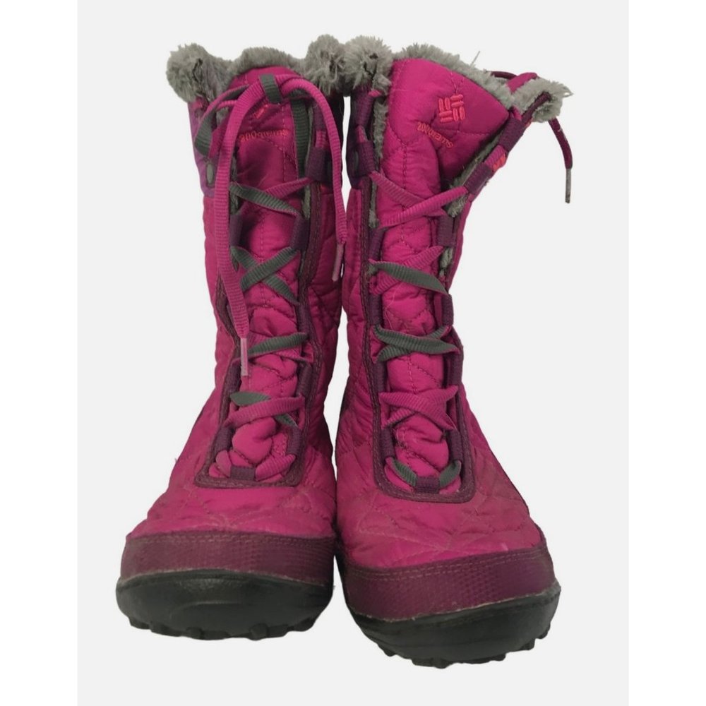 Columbia Womens Minx Mid Quilted Pink Faux Fur Lace Up Winter Snow Boots Sz 5 - Picture 2 of 9